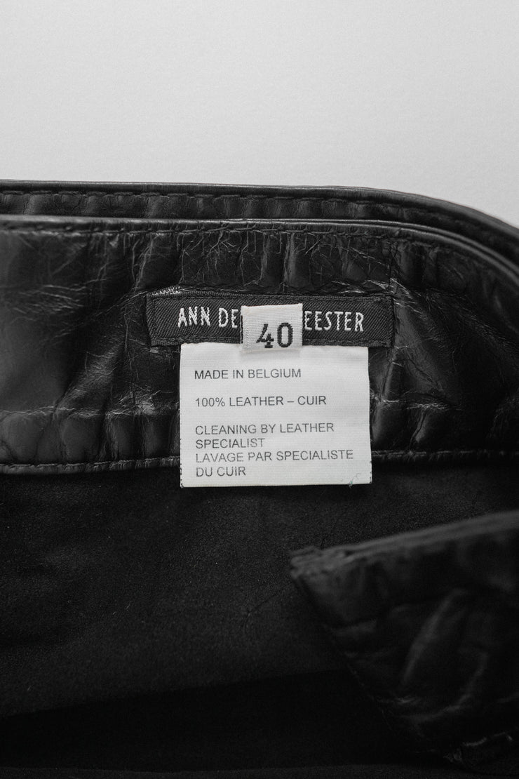 ANN DEMEULEMEESTER - Wrap leather skirt (late 90&