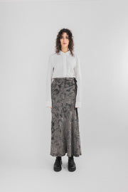 ANN DEMEULEMEESTER - FW94 Velvet patterned long skirt