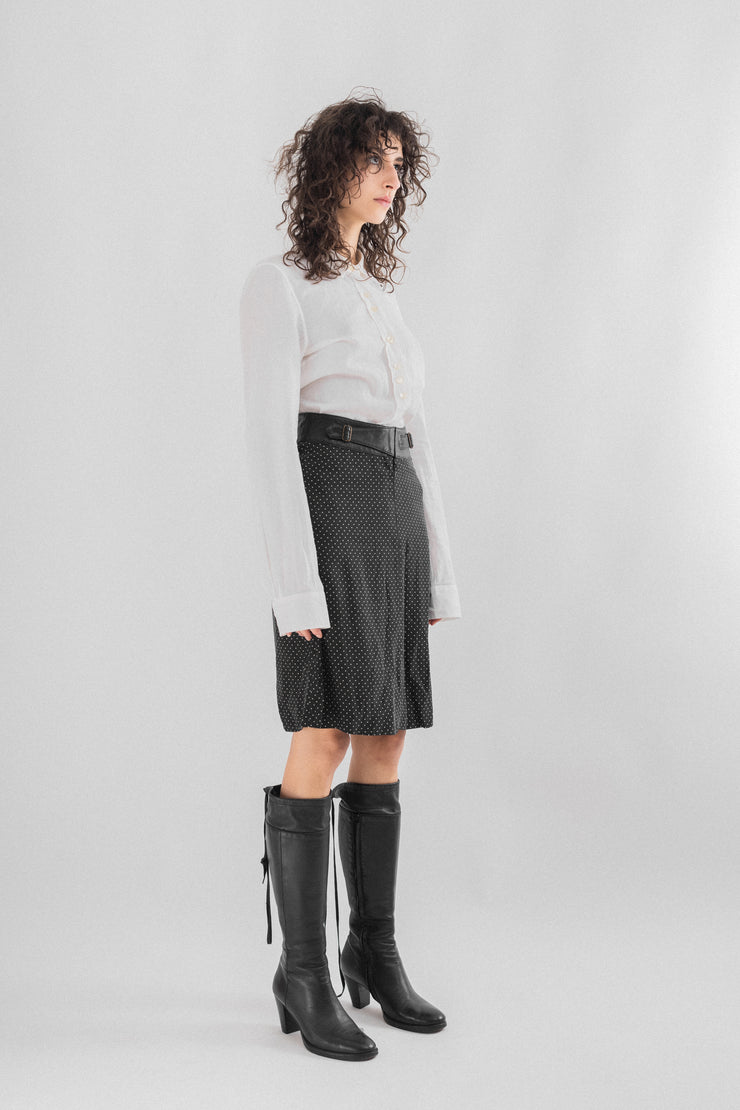 A.F VANDEVORST - Polka dot skirt with a leather waist (sample)