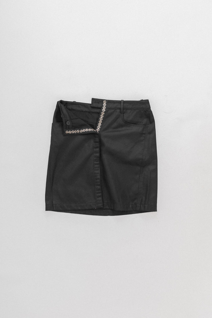 ANN DEMEULEMEESTER - SS01 Snap button up mini skirt (runway)