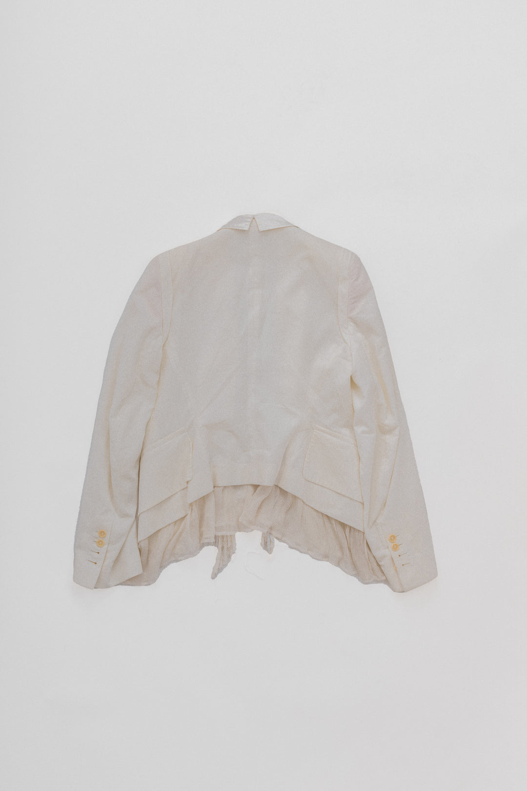 ANN DEMEULEMEESTER - SS05 White fringed jacket (runway) – L'OBSCUR