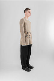 YOHJI YAMAMOTO POUR HOMME - FW13 Mohair knitted sweater "Thank you for your help" (runway)