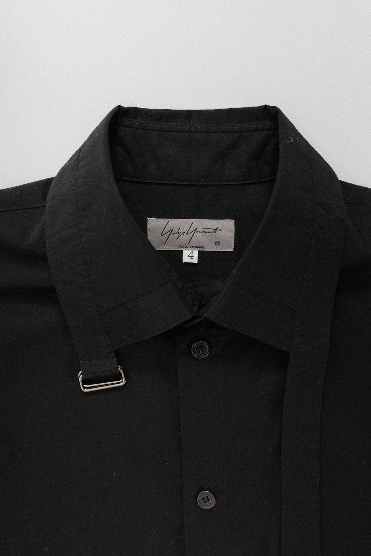 YOHJI YAMAMOTO POUR HOMME - SS18 Button up shirt with a strap collar (runway)