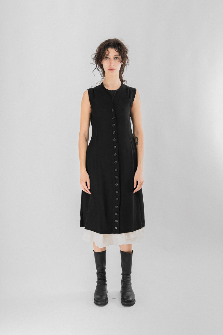 ANN DEMEULEMEESTER 2012SS スナップボタンベストXS ANN DEMEULEMEESTER - SS12 Cotton blend patterned top with