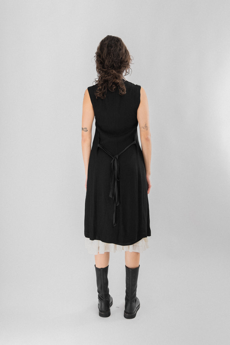 ANN DEMEULEMEESTER - FW93 Long button up vest – L'OBSCUR