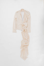 A.F VANDEVORST - Cream wrap up jacket with a long scarf (early 00's)