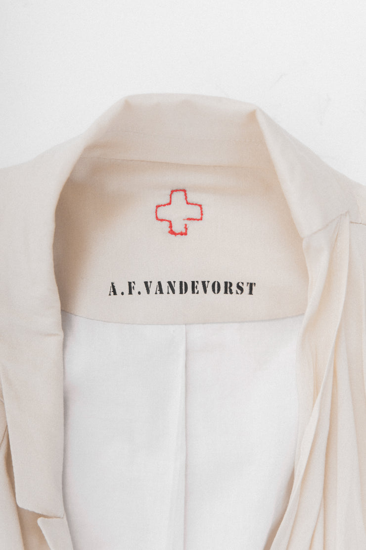 A.F VANDEVORST - Cream wrap up jacket with a long scarf (early 00&