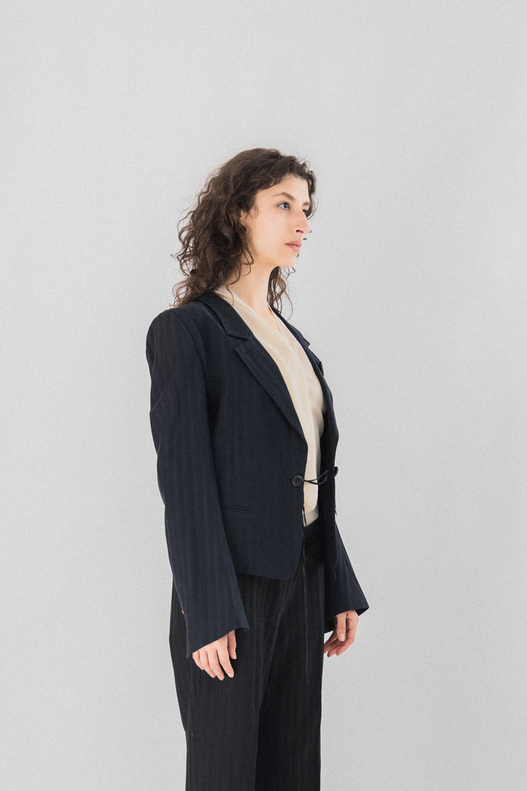ANN DEMEULEMEESTER - SS05 Textured stripe jacket