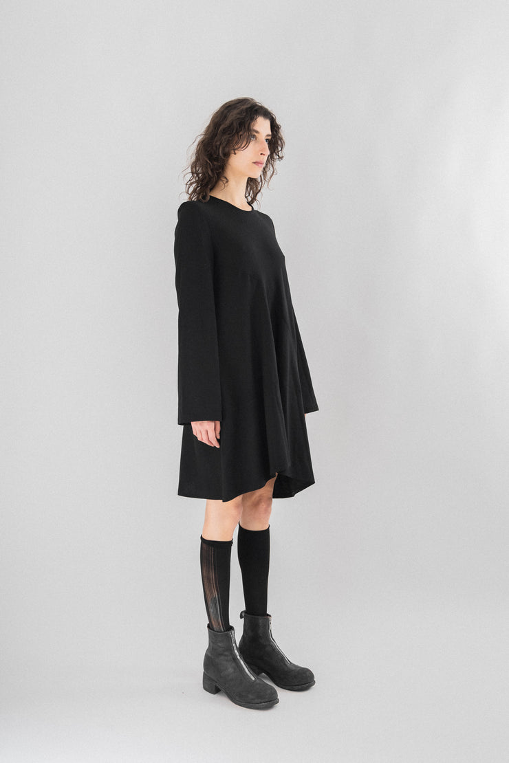 ANN DEMEULEMEESTER - Wool dress with large sleeves (90&