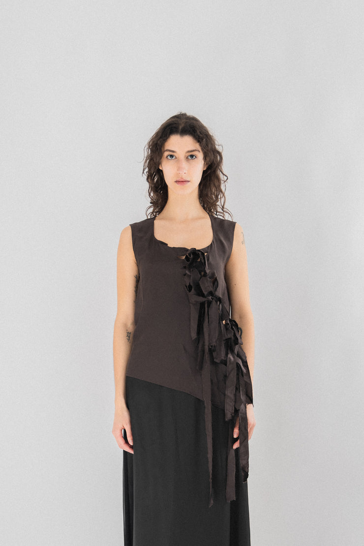 A.F VANDEVORST - Silk top with braided straps (early 00&
