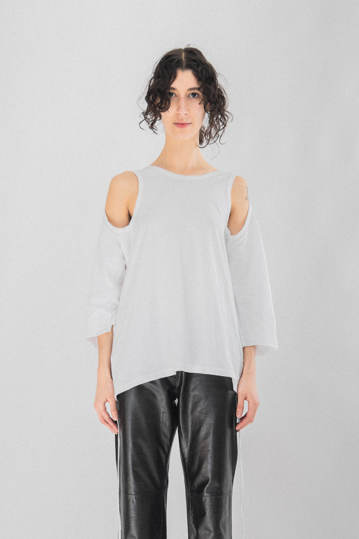 ANN DEMEULEMEESTER - SS99 White top with arm holes
