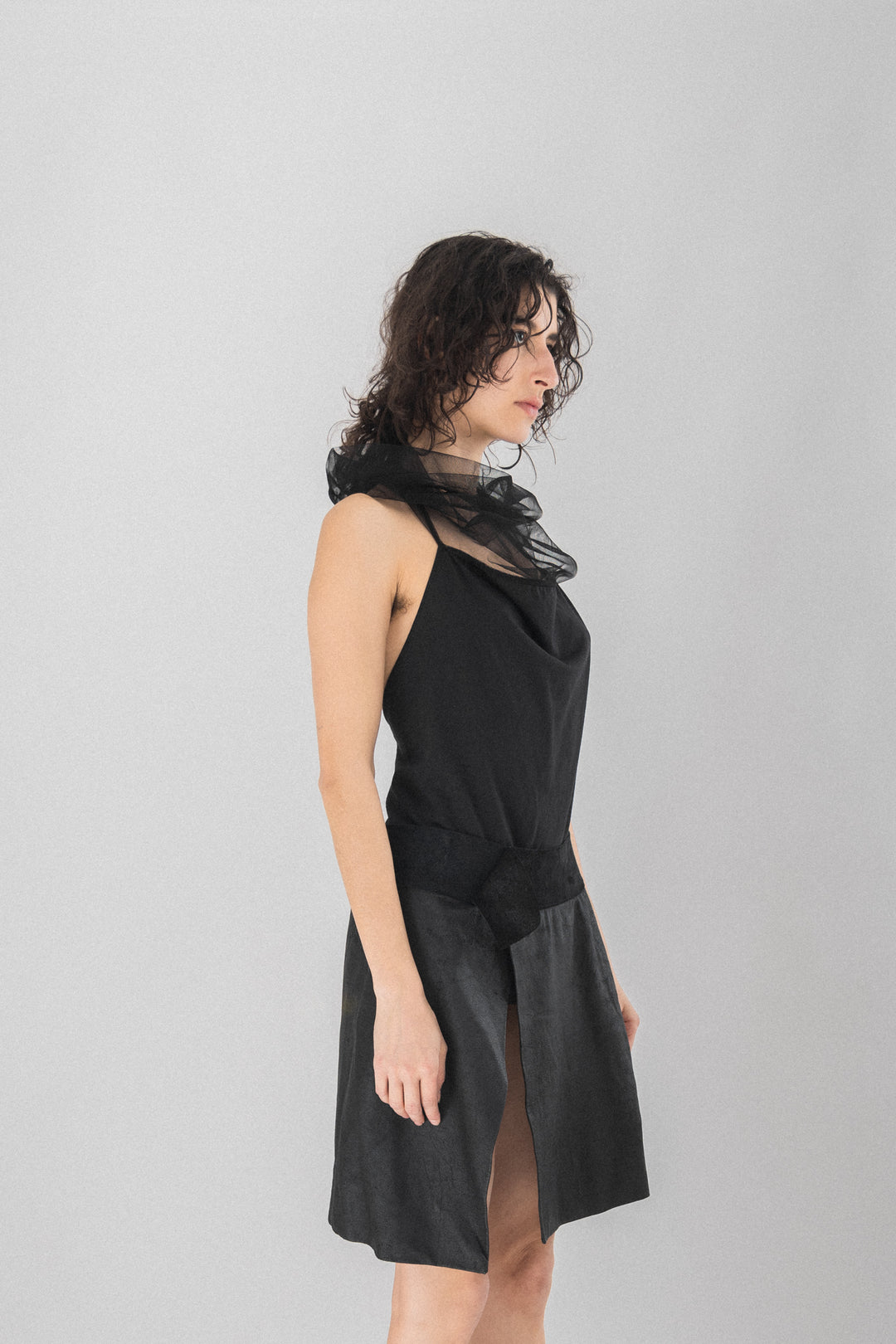 Rick Owens ANTHEM SS11 ノースリーブ RICK OWENS - SS11 ANTHEM Backless top with a crumpled mesh collar