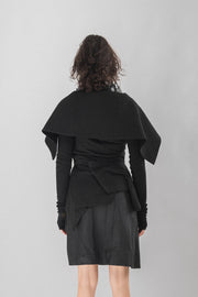 RICK OWENS - Lilies wrap up padded jacket with a voluminous collar