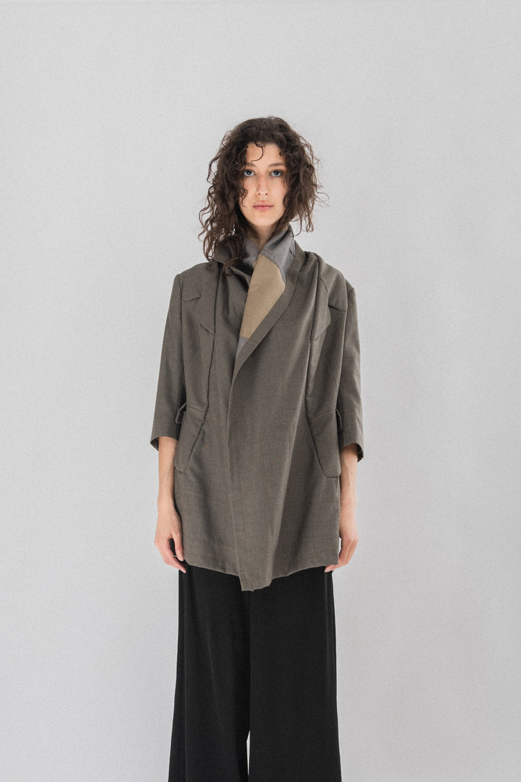 COMME DES GARCONS - FW09 Trompe l'oeil coat (runway) – L'OBSCUR COMME DES GARCONS - FW09 Trompe l'oeil coat (runway) – L'OBSCUR